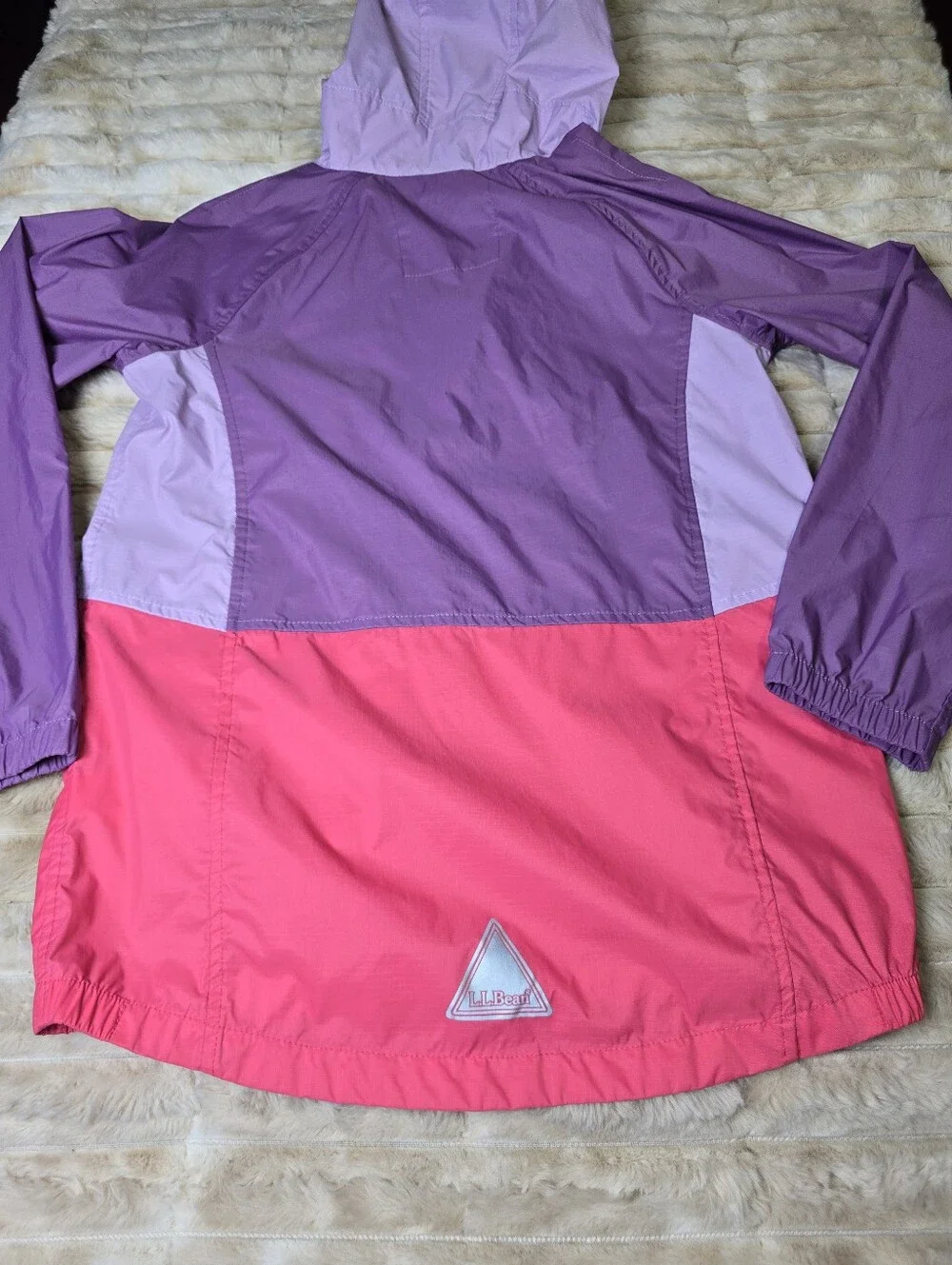 L.L. Bean Kids' Wind and Rain Jacket – Colorblock Pink/Purple – Size Medium